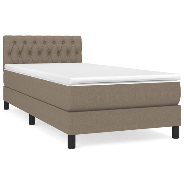 vidaXL Posteľn&yacute; r&aacute;m boxspring s matracom sivohned&yacute; 90x190 cm l&aacute;tka
