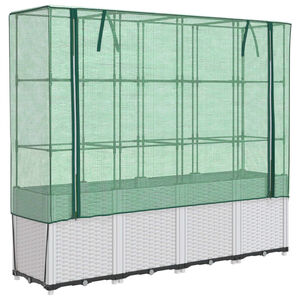 vidaXL Z&aacute;hon s krytom na sklen&iacute;k ratanov&yacute; vzhľad 160x40x153 cm