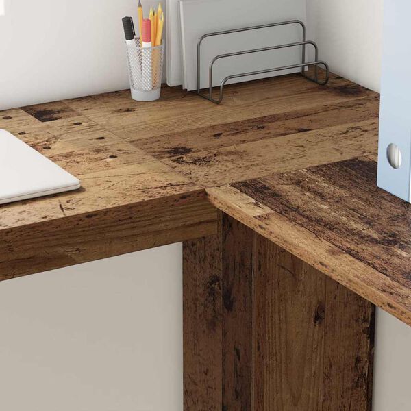 vidaXL Rohov&yacute; st&ocirc;l Star&eacute; drevo 140 x 113,5 x 75 cm Kompozitn&eacute; drevo