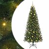 vidaXL Umel&yacute; vianočn&yacute; stromček s 300 LED-i Zelen&aacute; 210 cm PE a PVC