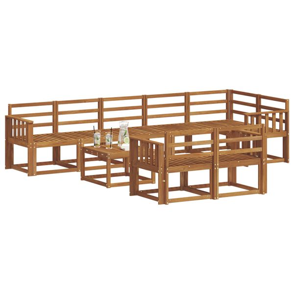 vidaXL Z&aacute;hradn&aacute; s&uacute;prava gaučov 9 pcs Pr&iacute;rodn&aacute; Pevn&eacute; ak&aacute;ciov&eacute; drevo