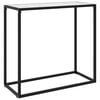 vidaXL Konzolov&yacute; stol&iacute;k biely 80x35x75 cm tvrden&eacute; sklo