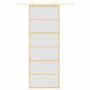 vidaXL Posuvn&eacute; dvere zlat&eacute; 76x205 cm matn&eacute; ESG sklo a hlin&iacute;k