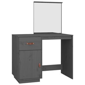 vidaXL Toaletn&yacute; stol&iacute;k siv&yacute; 95x50x134 cm mas&iacute;vne borovicov&eacute; drevo