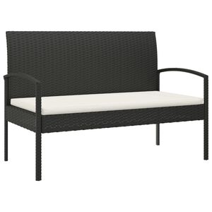 vidaXL Z&aacute;hradn&aacute; lavička s vank&uacute;&scaron;mi čierna 105 cm polyratan