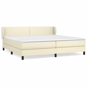 vidaXL Boxspring posteľ s matracom kr&eacute;mov&aacute; 200x200 cm umel&aacute; koža