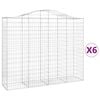 vidaXL Obl&uacute;kov&eacute; gabi&oacute;nov&eacute; ko&scaron;e 6ks 200x50x160/180cm pozinkovan&eacute; železo