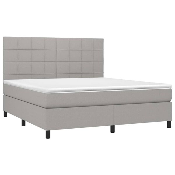 vidaXL Boxspring posteľ s matracom svetlosiv&aacute; 100x200 cm l&aacute;tka