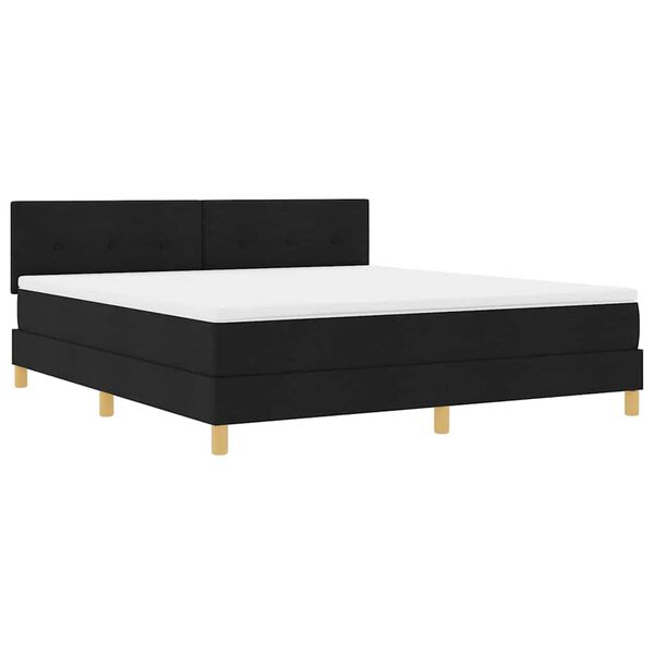 vidaXL Posteľ boxspring s matracom Čierna 180 x 200 cm látka