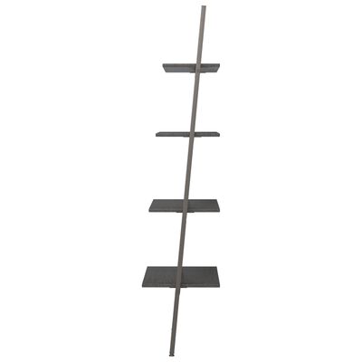 vidaXL Naklonený regál so 4 policami, čierny 64x34x150,5 cm