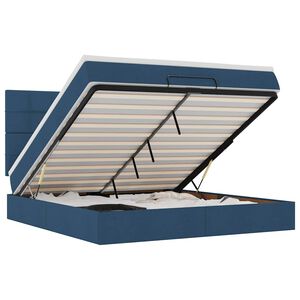 VidaXL Osmansk&aacute; posteľ s matracom Modr&aacute; 180x200cm L&aacute;tka