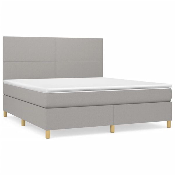 vidaXL Boxspring posteľ s matracom bledosiv&aacute; 180x200 cm l&aacute;tka