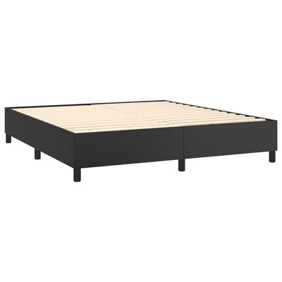 vidaXL Boxspring posteľ s matracom a LED čierna 180x200 cm umelá koža