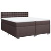 vidaXL Boxspring posteľ s matracom tmavohnedá 200x200 cm látka