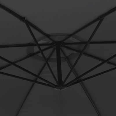 vidaXL Závesný slnečník s hliníkovou tyčou 350 cm, čierny
