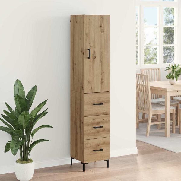 vidaXL Highboard Remeseln&yacute; dub 69,5 x 34 x 180 cm Kompozitn&eacute; drevo