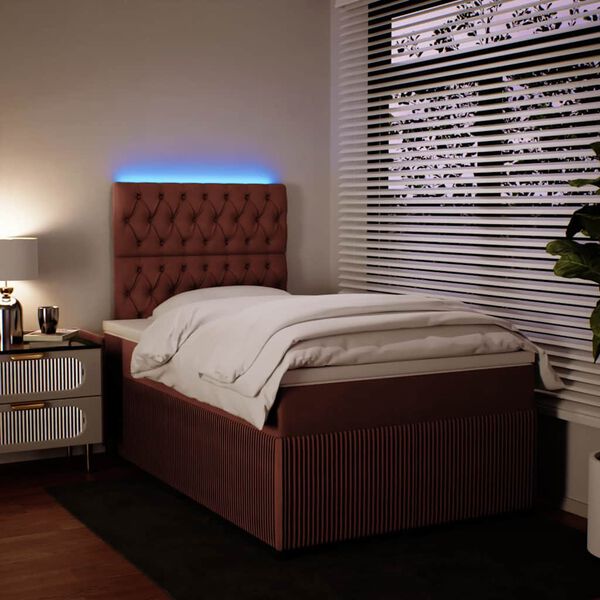 vidaXL Boxspring posteľ s matracom, ružov&aacute; 120x190 cm, zamat