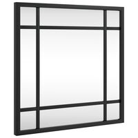 vidaXL Nástenné zrkadlo čierne 30x30 cm štvorcové železné