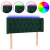 vidaXL Čelo postele s LED tmavozelen&eacute; 103x16x78/88 cm zamat