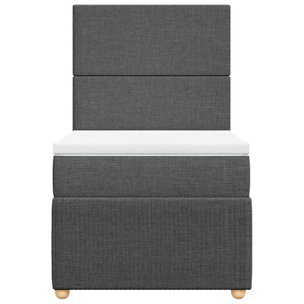 vidaXL Boxspring posteľ s matracom tmavosiv&aacute; 90x190 cm l&aacute;tka