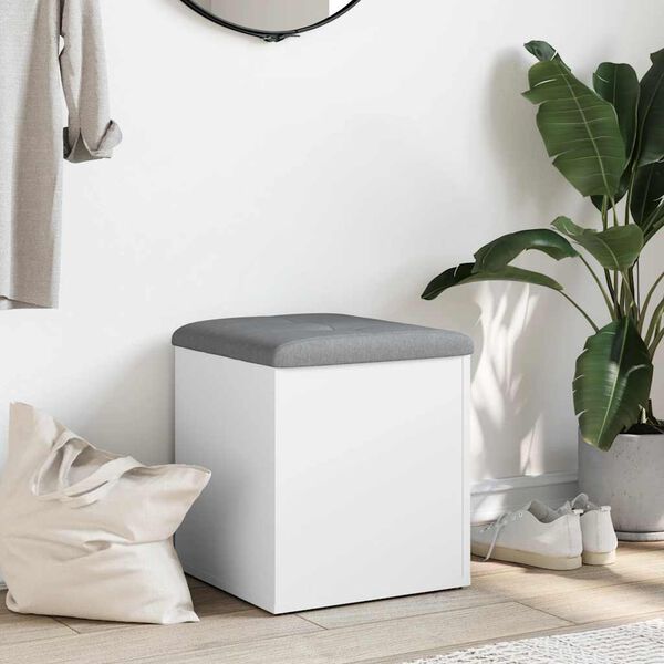 vidaXL &Uacute;ložn&aacute; lavica biela 42x42x45 cm, umel&eacute; drevo