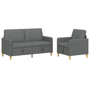 vidaXL S&uacute;prava pohovky s &uacute;ložn&yacute;m priestorom 2 ks Tmavosiv&aacute; Polyester