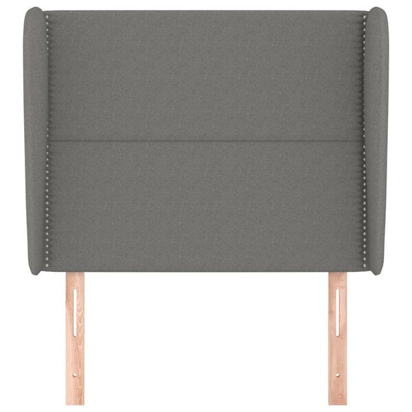 vidaXL Čelo postele so z&aacute;hybmi tmavosiv&eacute; 93 x 23 x 118/128 cm l&aacute;tka