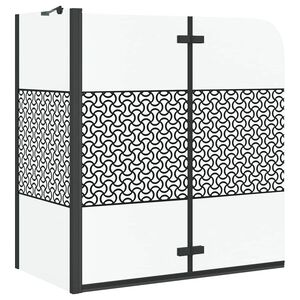 vidaXL K&uacute;peľňov&yacute; pl&aacute;&scaron;ť Čierna 120 x 67 x 129 cm Tvrden&eacute; sklo a hlin&iacute;k