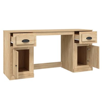 vidaXL Stôl so skrinkou dub sonoma spracované drevo