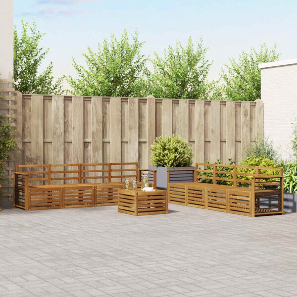 vidaXL S&uacute;pravy pohoviek 9 pcs Pr&iacute;rodn&aacute; Pevn&eacute; ak&aacute;ciov&eacute; drevo