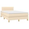 vidaXL Boxspring posteľ s matracom kr&eacute;mov&yacute; 120x200 cm l&aacute;tka
