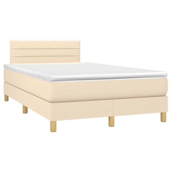 vidaXL Boxspring posteľ s matracom kr&eacute;mov&yacute; 120x200 cm l&aacute;tka