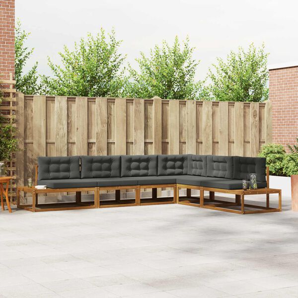 vidaXL Z&aacute;hradn&aacute; s&uacute;prava gaučov 6 Kus Pr&iacute;rodn&aacute; a antracitov&aacute;