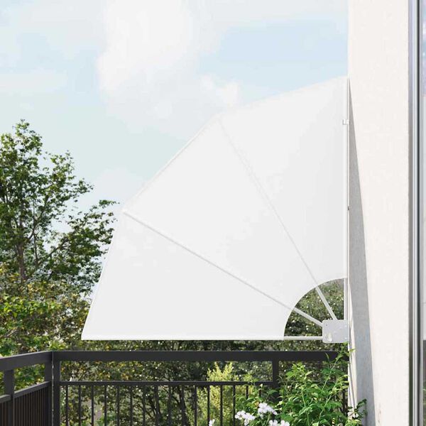 vidaXL Záclona na balkónové súkromie Biela 115 x 115 cm látka