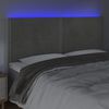 vidaXL Čelo postele s LED bledosiv&eacute; 200x5x118/128 cm zamat