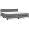 vidaXL Boxspring posteľ s matracom siv&aacute; 200x200 cm umel&aacute; koža