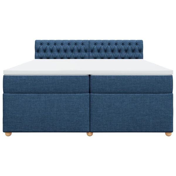 vidaXL Boxspring posteľ s matracom modr&aacute; 200x200 cm l&aacute;tka