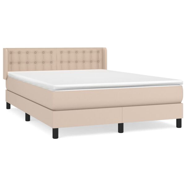 vidaXL Boxspring posteľ s matracom kapuč&iacute;nov&aacute; 140x200 cm umel&aacute; koža