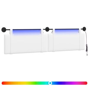 vidaXL Z&aacute;vesn&eacute; čelo postele S LED svetlom Biela L&aacute;tka