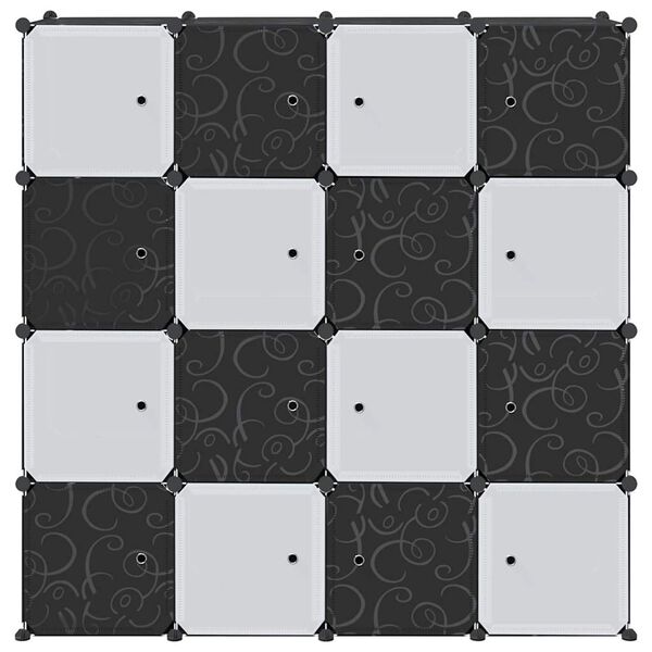 VidaXL úložný organizér na kocky s 16 kockami a závesnými tyčami PP