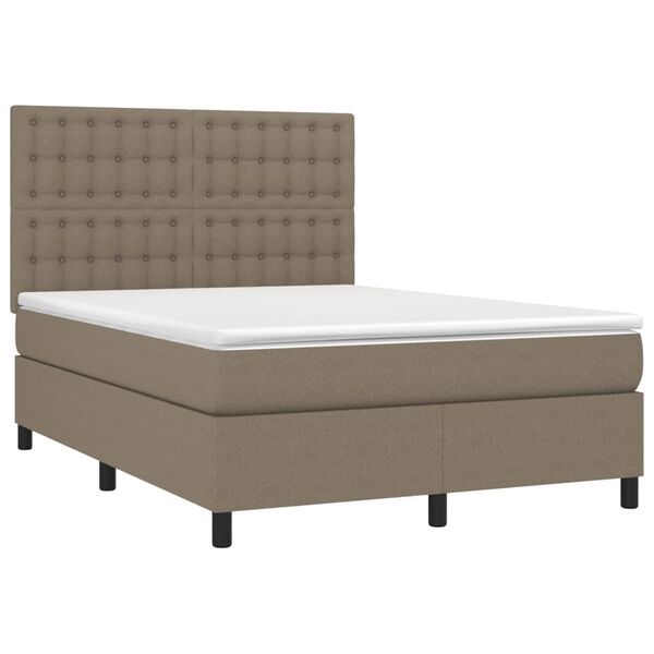 vidaXL Boxspring posteľ s matracom sivohned&yacute; 140x190 cm l&aacute;tka