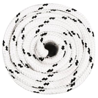 vidaXL Pracovné lano biele 16 mm 100 m polyester