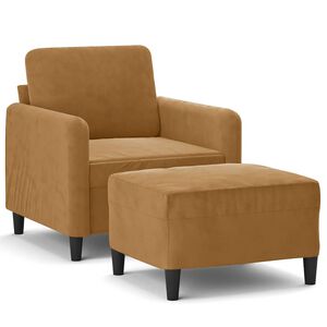 vidaXL Kreslo s podnožkou hned&eacute; 60 cm zamat