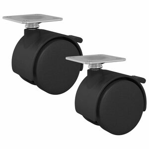 vidaXL Koliesko 2 ks Čierna 39,5 x 39,5 x 37,8 mm