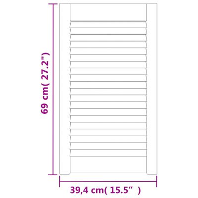 vidaXL Lamelové dvierka na skrinku, biele 69x39,4 cm, borovica