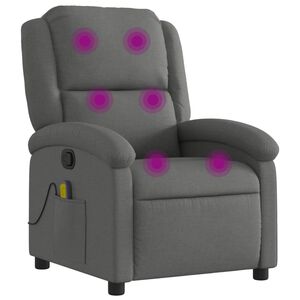 vidaXL Mas&aacute;žne kreslo s polohovac&iacute;m mechanizmom, tmavosiv&aacute; l&aacute;tka
