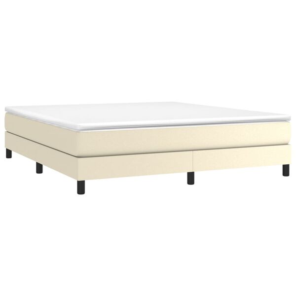 vidaXL Boxspring posteľ s matracom kr&eacute;mov&aacute; 180x200 cm umel&aacute; koža