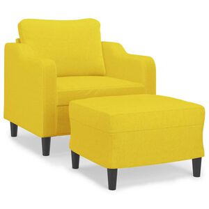 vidaXL Kreslo s podnožkou bledožlt&eacute; 60 cm l&aacute;tkov&eacute;