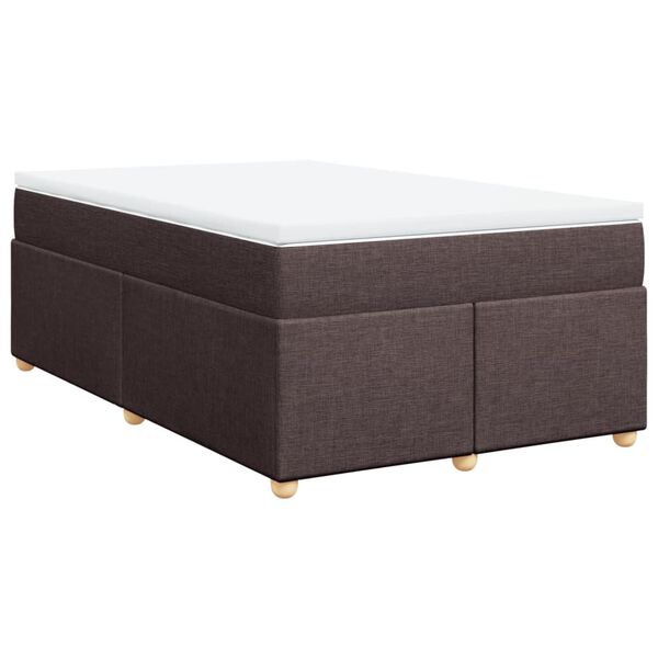 vidaXL Boxspring posteľ s matracom tmavohned&aacute; 120x200 cm l&aacute;tka