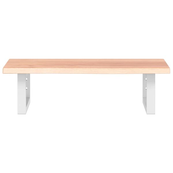 vidaXL Polica pod um&yacute;vadlo, n&aacute;stenn&aacute;, oceľ a dubov&yacute; mas&iacute;v